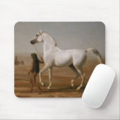 Weißer arabischer Stallion Mousepad (Mit Mouse)