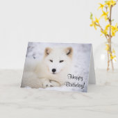 Weißer Arktische Fuchs Karte (Gelbe Blume)