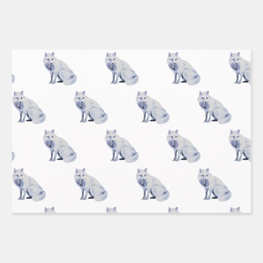 Weißer arktischer Fox Weihnachten Geschenkpapier Set (Vorderseite 2)