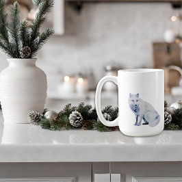 Weißer arktischer Fox Weihnachten Kaffeetasse