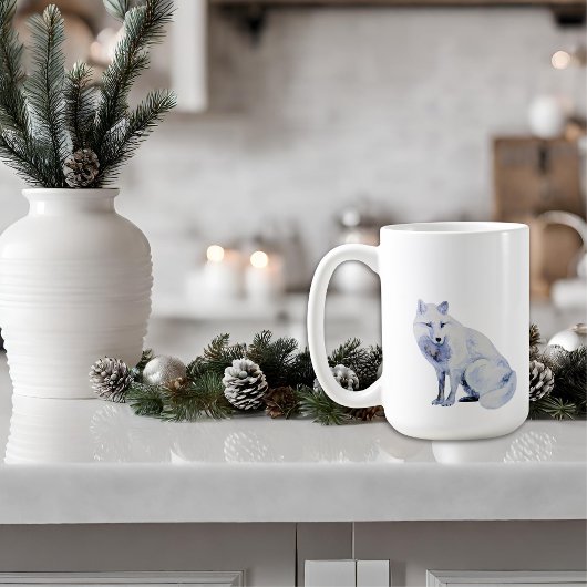 Weißer arktischer Fox Weihnachten Kaffeetasse