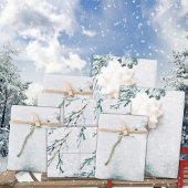 Weißer arktischer Fuchs in einem stürmischen Winte Geschenkpapier Set