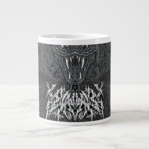 Weißer Art Deco Serpent Ornamentale Cobra-Grafik Jumbo-Tasse