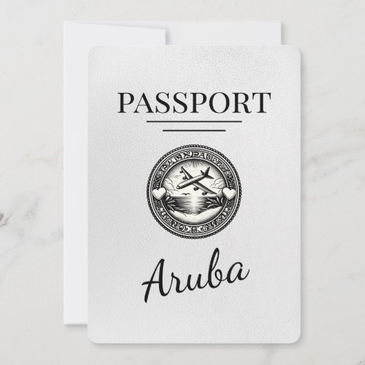 Weißer Aruba-Pass Save the Date (Vorderseite)