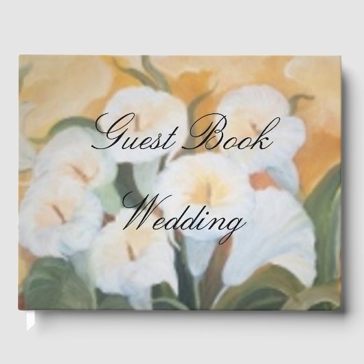 Weißer Arum-Bouquet Gästebuch (Vorderseite)