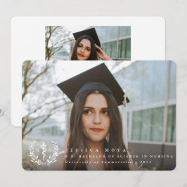 Weißer Asclepius RN Abschluss für Krankenschwester Ankündigung