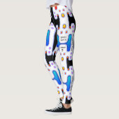 Weißer Astronaut WeltraumGirl Android Roboter Leggings (Links)