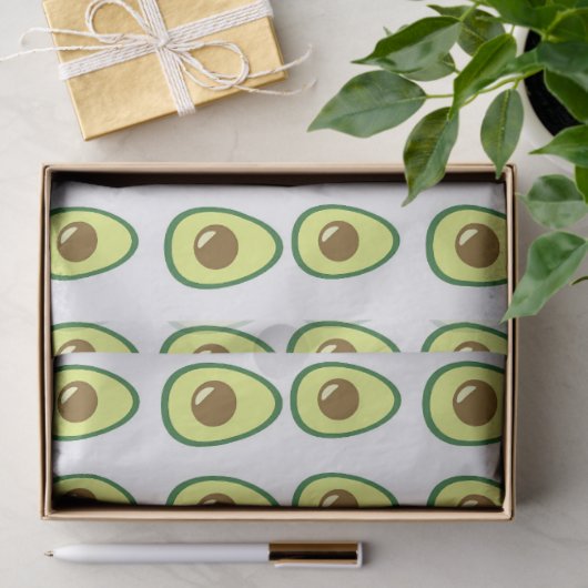 Weißer Avocado in Scheiben Seidenpapier (Geschenk)