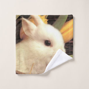 weißer Baby Osterhase Waschlappen