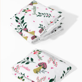 Weißer Babyname und Pilzwälder Fleecedecke