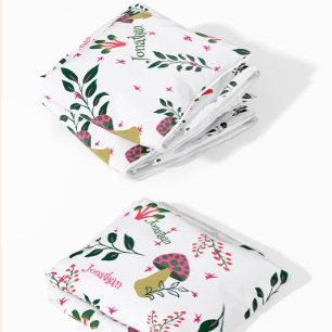 Weißer Babyname und Pilzwälder Fleecedecke