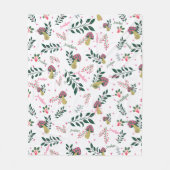 Weißer Babyname und Pilzwälder Fleecedecke (Vorderseite)