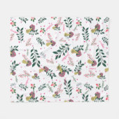 Weißer Babyname und Pilzwälder Fleecedecke (Vorderseite (Horizontal))