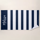 Weißer Bachelorette Wochenende Nautic Custom Strandtuch (Vorderseite)