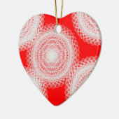 weißer Ball in der roten abstrakten Kunst Keramik Ornament (Links)