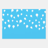 Weißer Balloon auf Pastel Blue Geschenkpapier Set (Vorderseite 3)