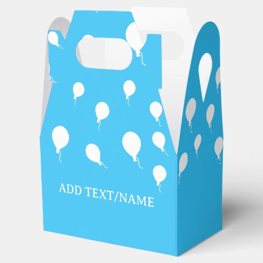 Weißer Balloon auf Pastel Blue Geschenkschachtel (Geöffnet)