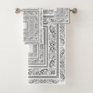 Weißer Bandanarama Badhandtuch Set