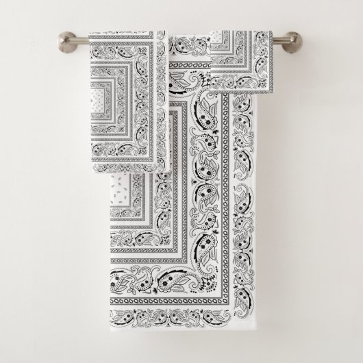 Weißer Bandanarama Badhandtuch Set (Insitu)