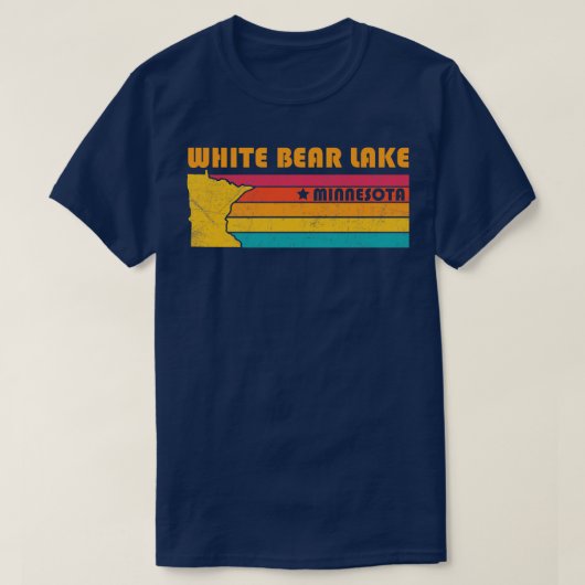 Weißer Bär Minnesota Vintages Seeblick T-Shirt (Design vorne)