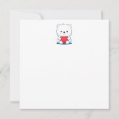 Weißer Bär mit Herz, personalisiert Einladung (Rückseite)