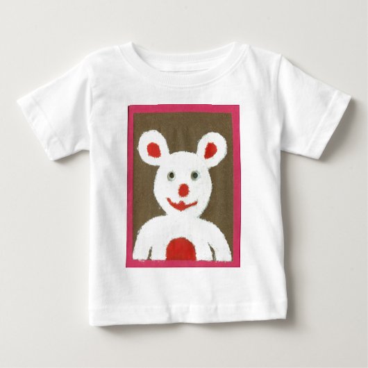 Weißer Bär mit Roter Nase, Mund und Ohren (Santa) Baby T-shirt (Vorderseite)