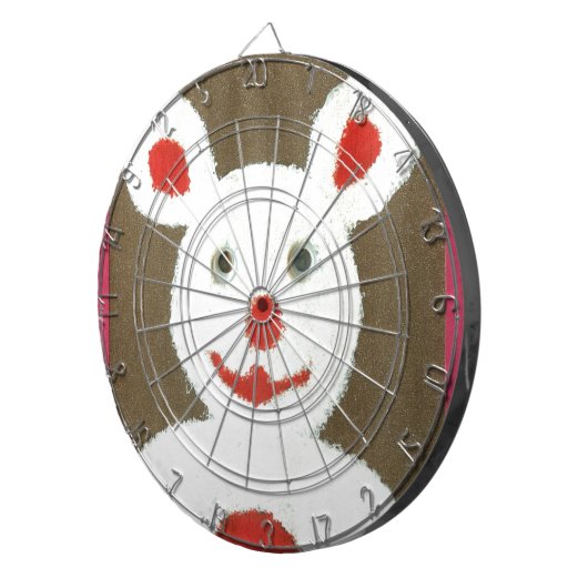 Weißer Bär mit Roter Nase, Mund und Ohren (Santa) Dartscheibe (Vorderseite rechts)