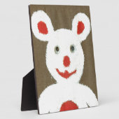 Weißer Bär mit Roter Nase, Mund und Ohren (Santa) Fotoplatte (Seite)