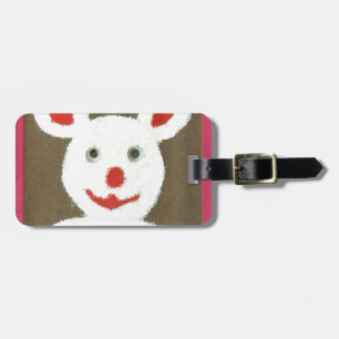 Weißer Bär mit Roter Nase, Mund und Ohren (Santa) Gepäckanhänger