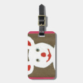 Weißer Bär mit Roter Nase, Mund und Ohren (Santa) Gepäckanhänger (Vorderseite vertikal)