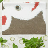 Weißer Bär mit Roter Nase, Mund und Ohren (Santa) Handtuch (Gefaltet)