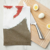 Weißer Bär mit Roter Nase, Mund und Ohren (Santa) Handtuch (Viertel Falte)