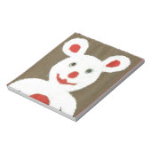 Weißer Bär mit Roter Nase, Mund und Ohren (Santa) Notizblock (Rotiert)