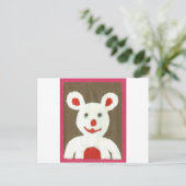 Weißer Bär mit Roter Nase, Mund und Ohren (Santa) Postkarte (Stehend Vorderseite)