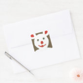 Weißer Bär mit Roter Nase, Mund und Ohren (Santa) Quadratischer Aufkleber (Umschlag)