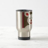 Weißer Bär mit Roter Nase, Mund und Ohren (Santa) Reisebecher (Mittel)