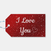 Weißer Bär & Rot I Liebe Sie Personalisierter Name Geschenkanhänger (Rückseite Horizontal)