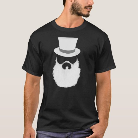 Weißer Bart-Art T-Shirt (Vorderseite)