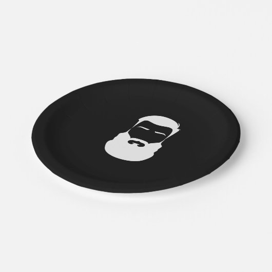 Weißer Bart-Pappteller Pappteller (Schrägansicht)