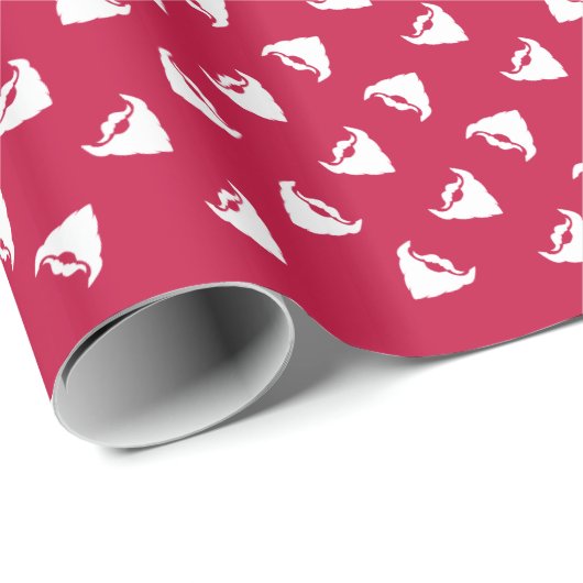 Weißer Bart und Schnurrbart/Schnurrbart Geschenkpapier (Rolleneckpunkt)