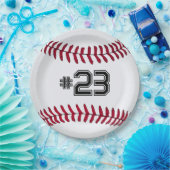 Weißer Baseball mit Anzahl Pappteller (Party)