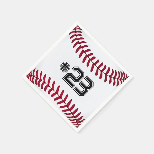 Weißer Baseball mit Anzahl Serviette (Ecke)