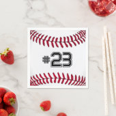 Weißer Baseball mit Nummer Serviette (Beispiel)