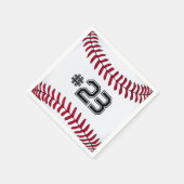 Weißer Baseball mit Nummer Serviette (Ecke)