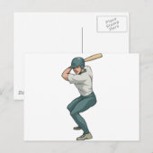 weißer Baseballspieler Postkarte (Vorne/Hinten)
