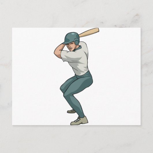 weißer Baseballspieler Postkarte (Vorderseite)