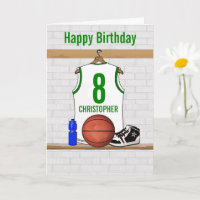 Weißer Basketball Jersey Geburtstag