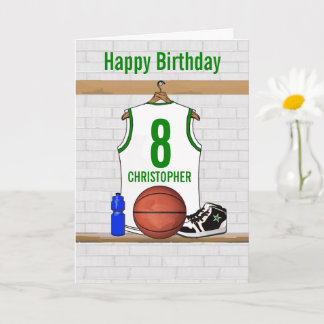 Weißer Basketball Jersey Geburtstag Karte