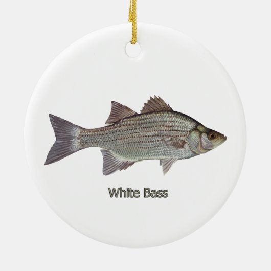 Weißer Bass Keramik Ornament (Hinten)