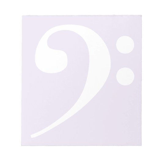 Weißer Bassschlüssel Notizblock (Vorderseite)